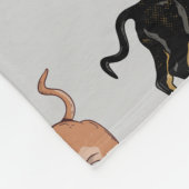 Staartshond hondenpatroon fleece deken (Hoek)