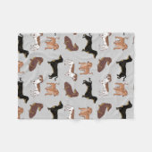 Staartshond hondenpatroon fleece deken (Voorkant (Horizontaal))