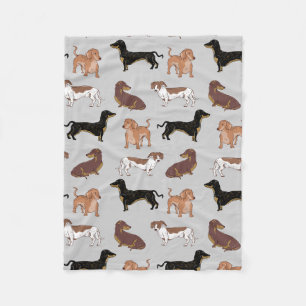 Staartshond hondenpatroon fleece deken