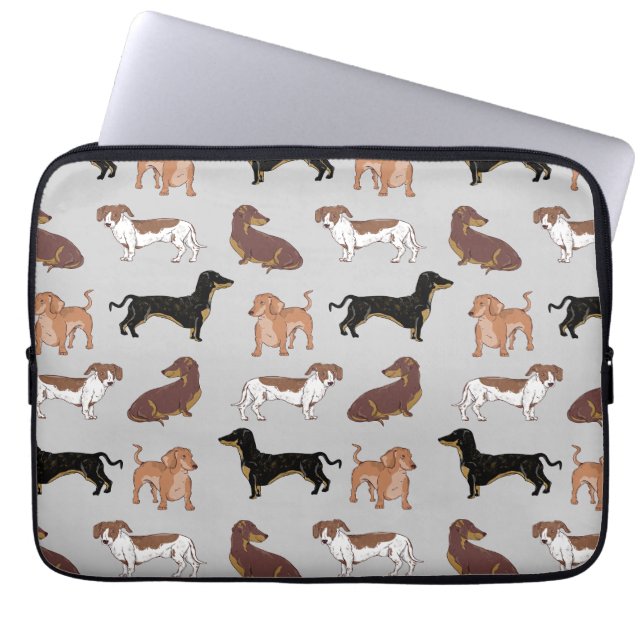 Staartshond hondenpatroon laptop sleeve (Voorkant)