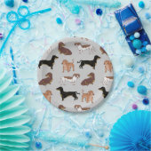 Staartshond hondenpatroon papieren bordje (Feest)