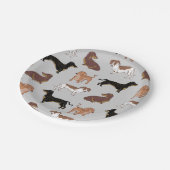 Staartshond hondenpatroon papieren bordje (Gekanteld)