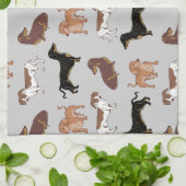 Staartshond hondenpatroon theedoek (Gevouwen)