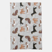 Staartshond hondenpatroon theedoek (Verticaal)