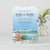 Staartstrand Tropische zomerbruiloft Kaart (Staand voorkant)