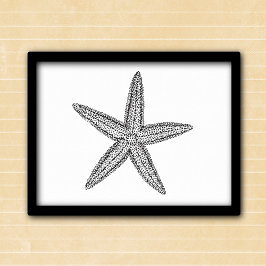 Staarttekening in zwart-wit poster