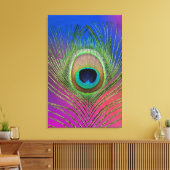 Staartveer van een pauw canvas afdruk (Insitu (Woonkamer))