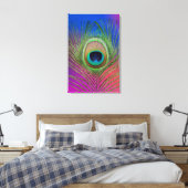 Staartveer van een pauw canvas afdruk (Insitu (Slaapkamer))