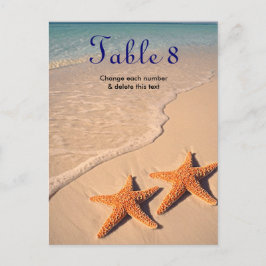 Staartvis Beach Ocean Wedtable Table Kaart number