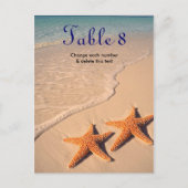 Staartvis Beach Ocean Wedtable Table Kaart number (Voorkant)