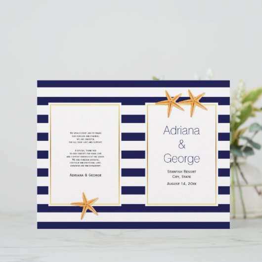 Staartvis en strepen gevouwen strandtrouwprogramma (Staand voorkant)