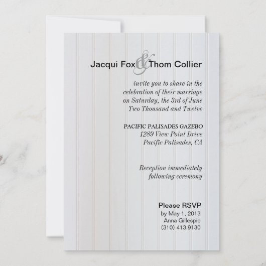 Staartvis Informal Beach Weddenschap Kaart (Achterkant)