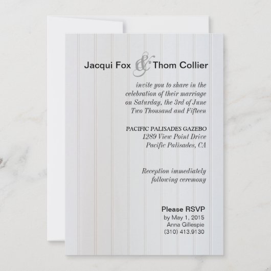 Staartvis Informal Beach Weddenschap Kaart (Achterkant)