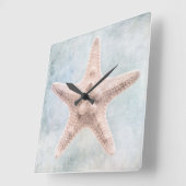 Staartvis met blauwe kauwgom Waterverf Vierkante Klok (Hoek)