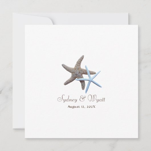 Staartvis Paar Bride's Parents Names Wedding Kaart (Voorkant)