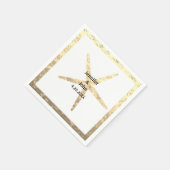 Staartvis Tropical Gold White Couple Name Weddensc Servet (Hoek)