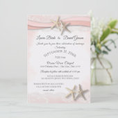 Staartvis Tropische  strandkoraalbruiloft Kaart (Staand voorkant)