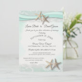 Staartvis Tropische  strandvlek bruiloft Kaart (Staand voorkant)