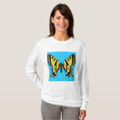 Staartvlinder (wit) - Dames Lange Mouwen Shirt (Voorkant volledig)