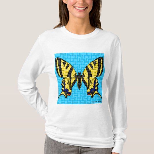 Staartvlinder (wit) - Dames Lange Mouwen Shirt (Voorkant)