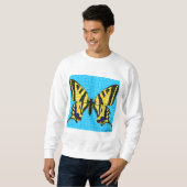 Staartvlinder (wit) - Heren sweatshirt (Voorkant volledig)