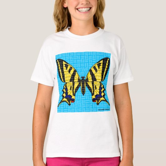 Staartvlinder (wit) - Meisjes Basic T-Shirt (Voorkant)