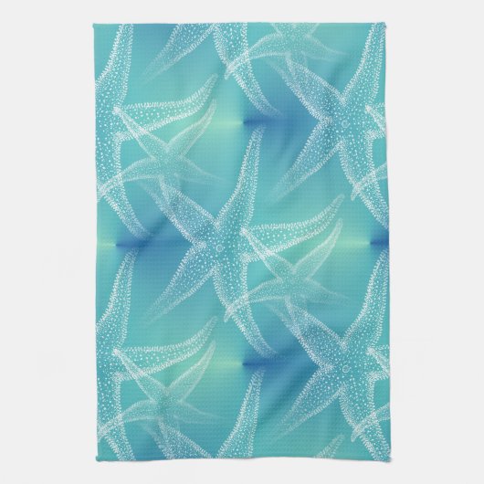 Staarvis Aqua Blue Beach Kitchen Towelen Theedoek (Verticaal)