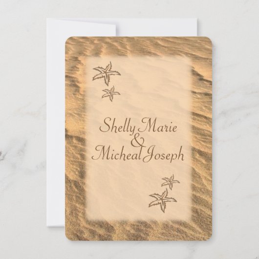 Staarvis-strand-bestemming bruiloft kaart (Achterkant)