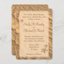 Staarvis-strand-bestemming bruiloft kaart