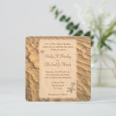 Staarvis-strand-bestemming bruiloft kaart (Staand voorkant)