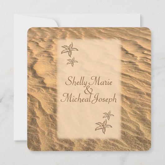 Staarvis-strand-bestemming bruiloft kaart (Achterkant)