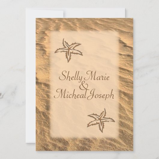 Staarvis-strand-bestemming bruiloft kaart (Achterkant)