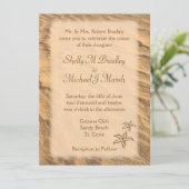 Staarvis-strand-bestemming bruiloft kaart (Staand voorkant)