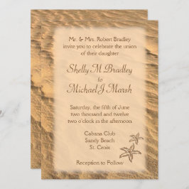 Staarvis-strand-bestemming bruiloft kaart