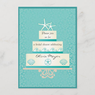 Staarvis Wedding Cake Bridal Shower Invitations Kaart