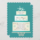 Staarvis Wedding Cake Bridal Shower Invitations Kaart (Voorkant / Achterkant)