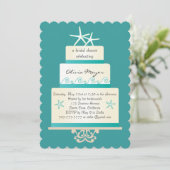 Staarvis Wedding Cake Bridal Shower Invitations Kaart (Staand voorkant)