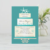 Staarvis Wedding Cake Bridal Shower Invitations Kaart (Staand voorkant)