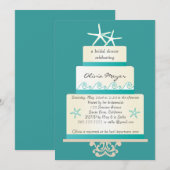 Staarvis Wedding Cake Bridal Shower Invitations Kaart (Voorkant / Achterkant)
