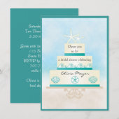 Staarvis Wedding Cake Bridal Shower Invitations Kaart (Voorkant / Achterkant)