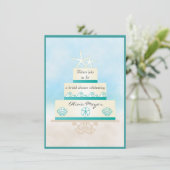 Staarvis Wedding Cake Bridal Shower Invitations Kaart (Staand voorkant)