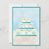 Staarvis Wedding Cake Bridal Shower Invitations Kaart (Voorkant)