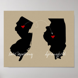 Staat aan Staat die zich of Langdurige afstand bew Poster