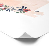Staat Alabama Floral Waterverf Poster (Hoek)