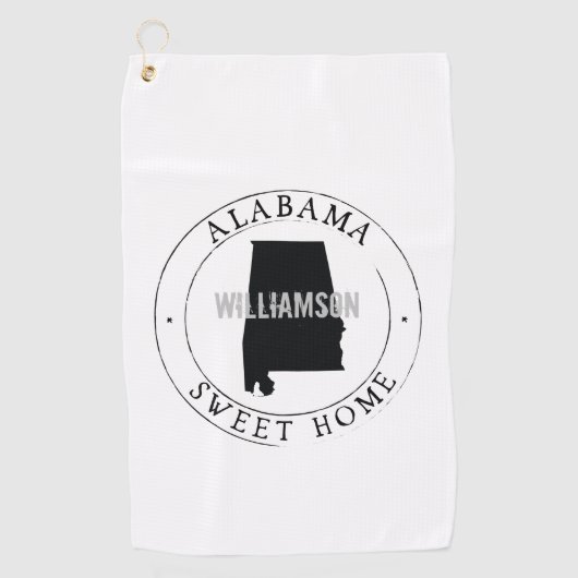 Staat Alabama Golf Towel gepersonaliseerd Golfhanddoek (Voorkant)