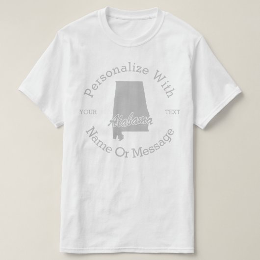 Staat Alabama PERSONALIZED T-shirt (Design voorkant)