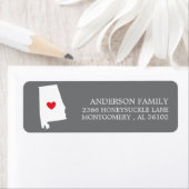 Staat ALABAMA | Terugkeeradreslabel verplaatsen Etiket (Insitu)