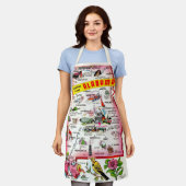 Staat Alabama Vintage Kaart Schort (Gedragen)