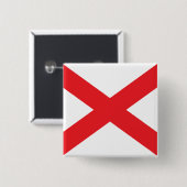 Staat Alabama vlag Vierkante Button 5,1 Cm (Voorkant /achterkant)
