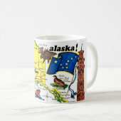 Staat Alaska Kaart Ansichtkaart Mok (Voorkant rechts)